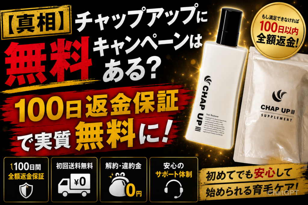 【真相】チャップアップに無料キャンペーンはある?100日返金保証で実質無料に