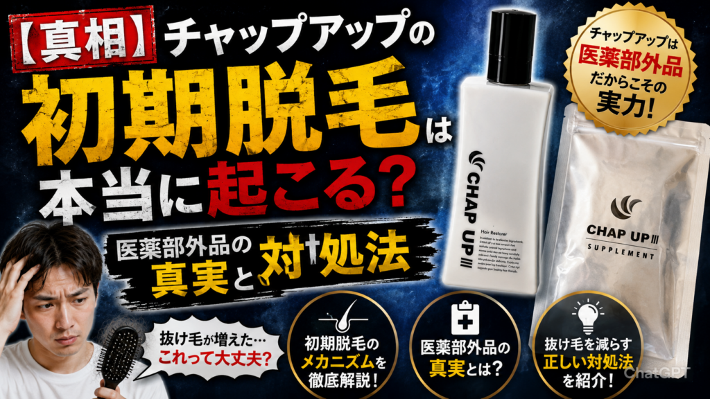 【真相】チャップアップの初期脱毛は本当に起こる？医薬部外品の真実と対処法