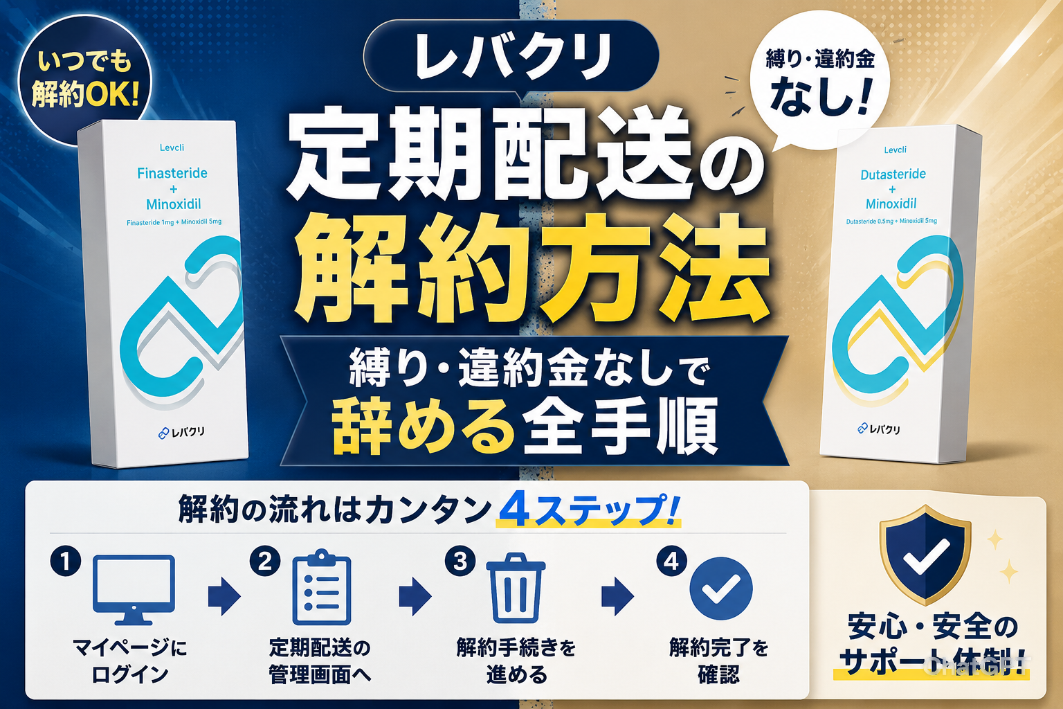 レバクリ定期配送の解約方法|縛り・違約金なしで辞める全手順
