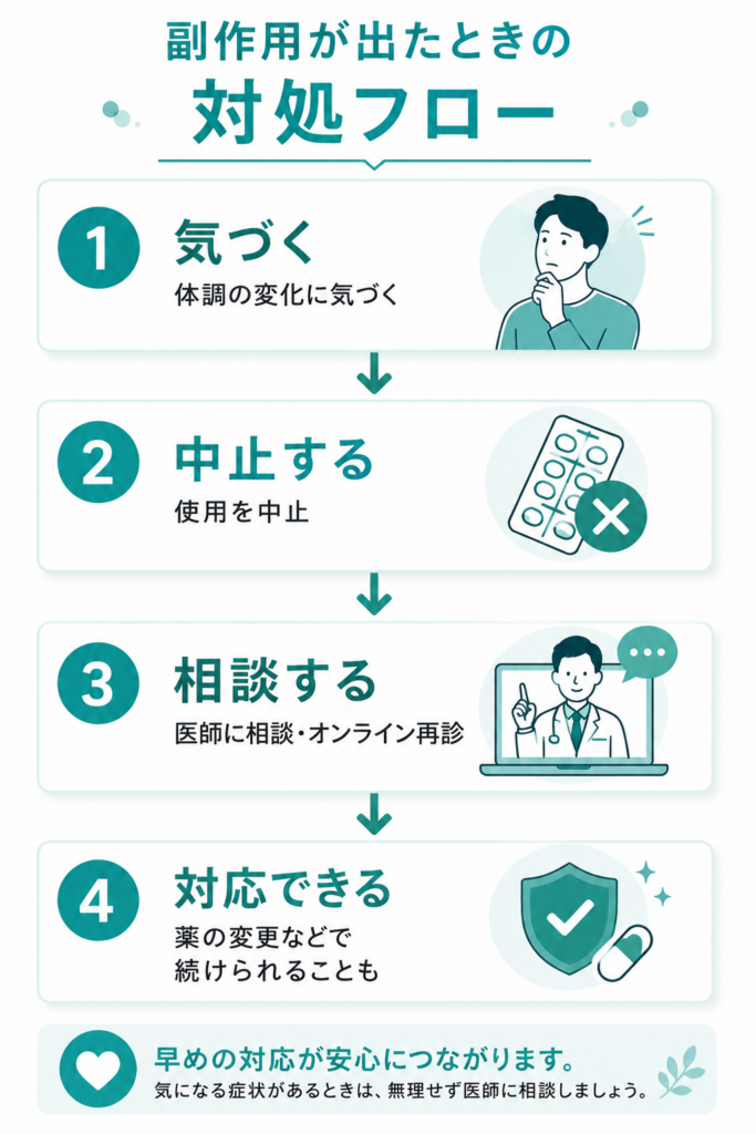 副作用が出たときの対処フロー