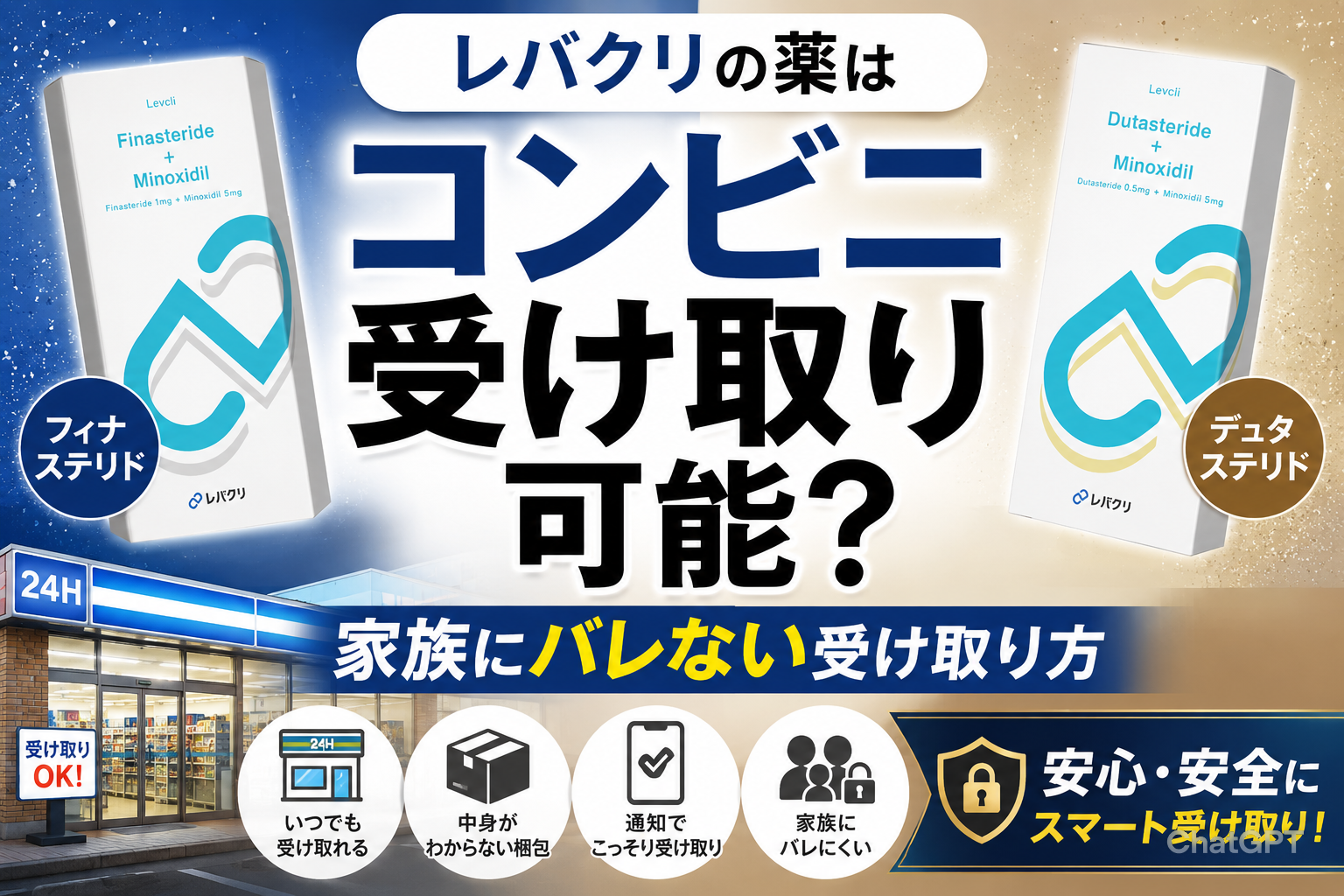 レバクリの薬はコンビニ受け取り可能？家族にバレない受け取り方