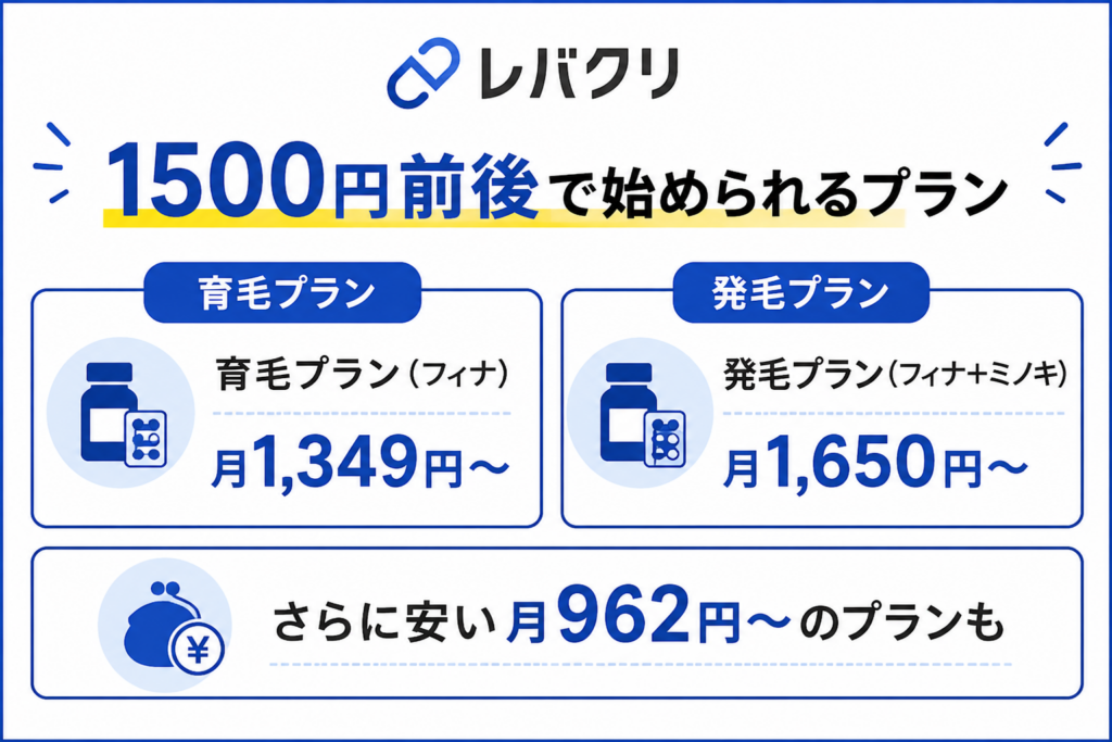 1500円前後で始められるプラン