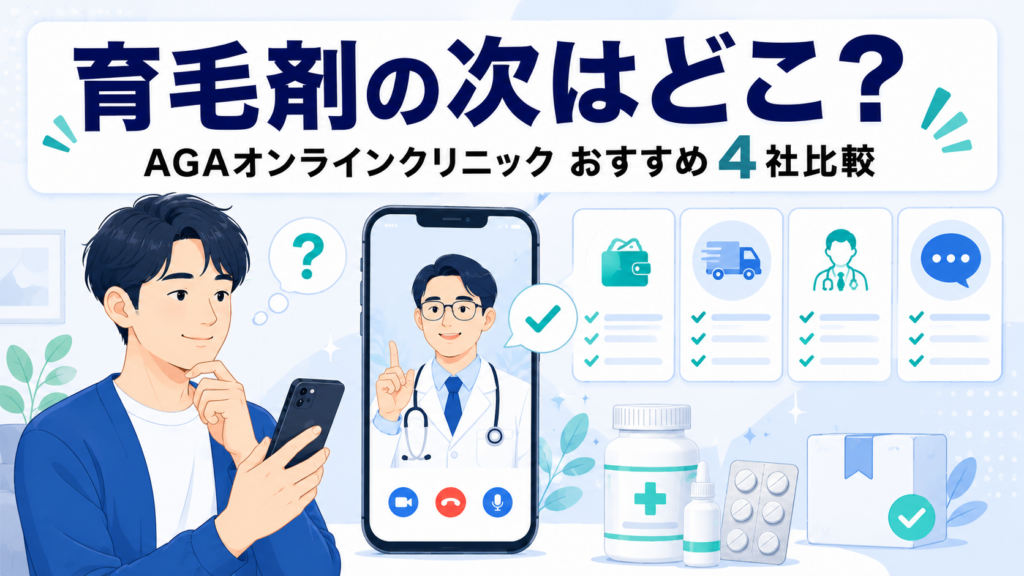 育毛剤の次はどこ?AGAオンラインクリニックおすすめ4社を比較