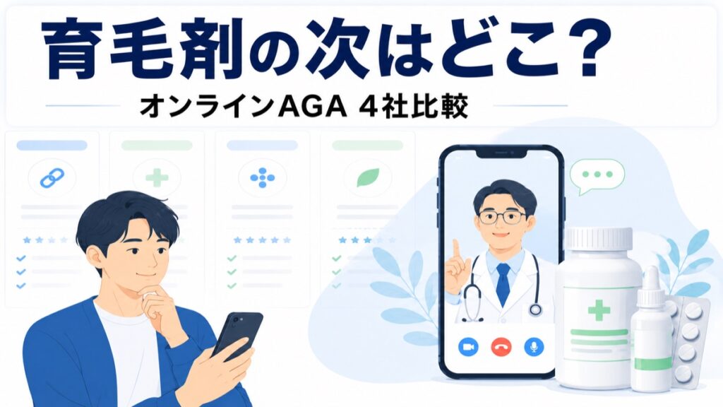 育毛剤の次はどこ?オンラインAGAクリニック4社比較のアイキャッチ